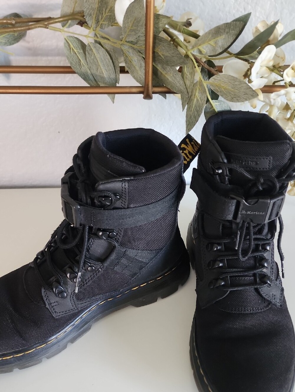 Dr. Martens Black Tactical Lace-Up Boots with Ankle Strap - Picture 11 of 13